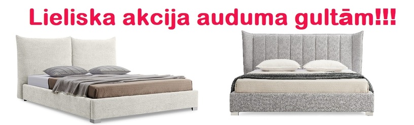 Akcija auduma gultām