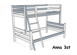 Viesnīcas divstāvīgā gulta Anna 3ST