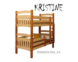 Ekspozīcijas izpārdošana!!! Divstāvu gulta Kristīne ar matračiem